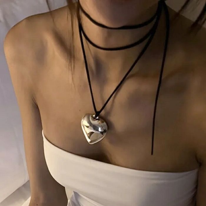 Прикраса Кулон підвіска сердце в золотому та срібному кольорі