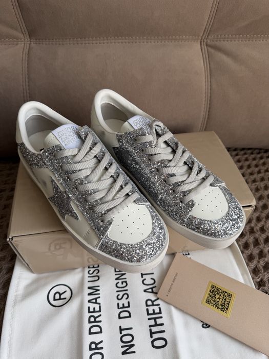 Кеди golden goose GGDB 39 серебристые, срібло
