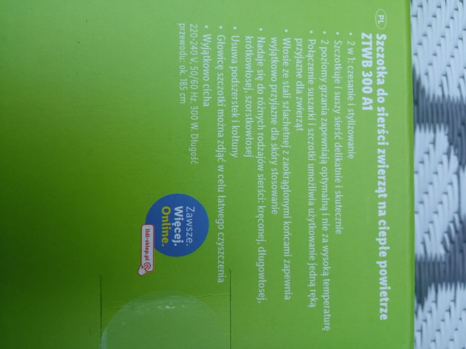 Nowa Szczotka i Suszarka 2 w 1  ZTWB 300 A1 – do Pielęgnacji Sierści,