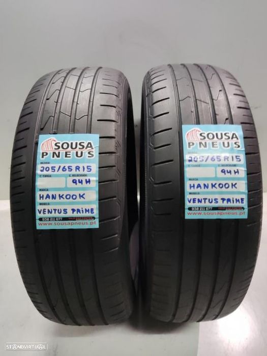2 pneus semi novos 205-65r15 hankook - oferta dos portes 85 euros