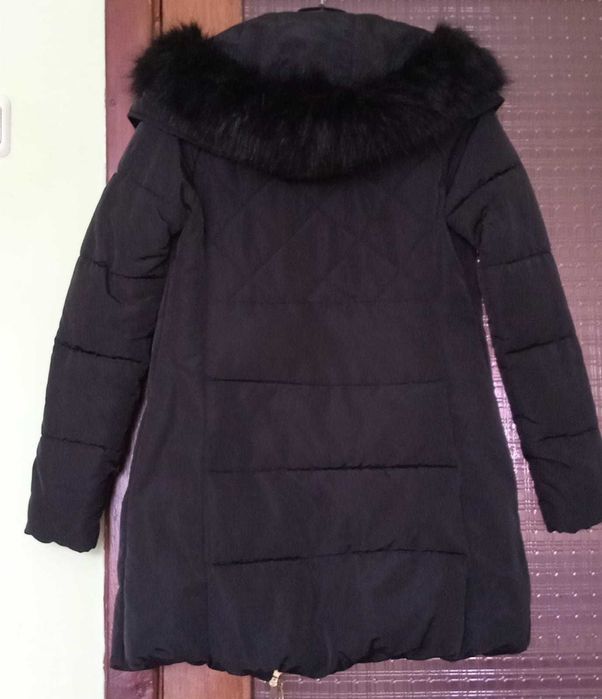 Чорный пуховик Zara Basic XS