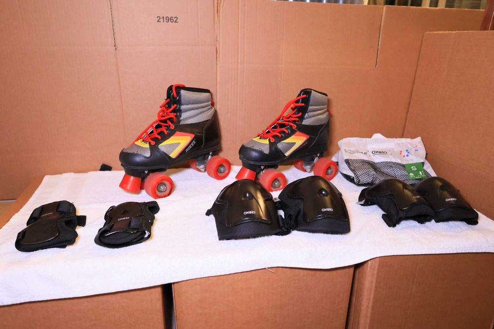 Patins oxelo 39 + proteções + mochila