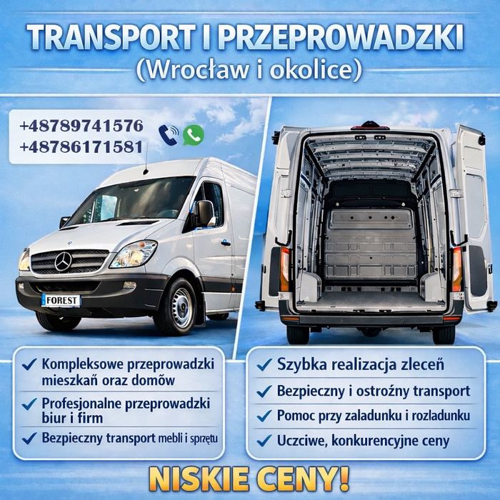 Tani transport, tanie przeprowadzki, meble — Wrocław i cała Polska