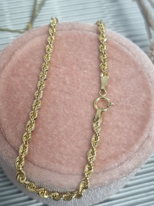 Złota bransoletka splot kordel