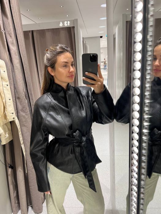 Куртка зі штучної шкіри Zara бестселер