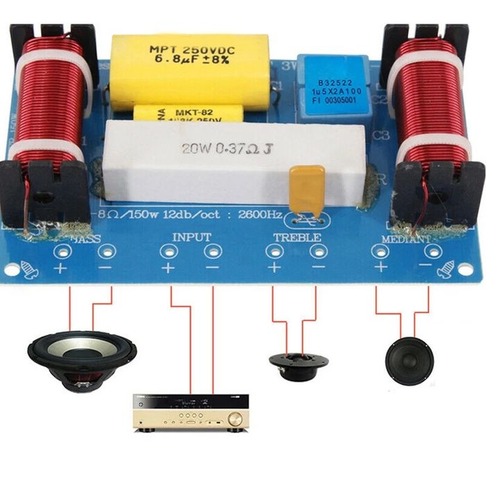 разделитель звуковой частоты динамика, фильтр кроссовер. WEAH-338 120W