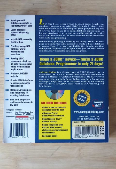 Database Programming with JDBC in 21 Days64283568749187121