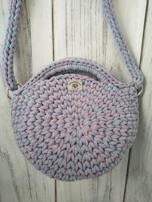 Torebka okrągła na szydełku