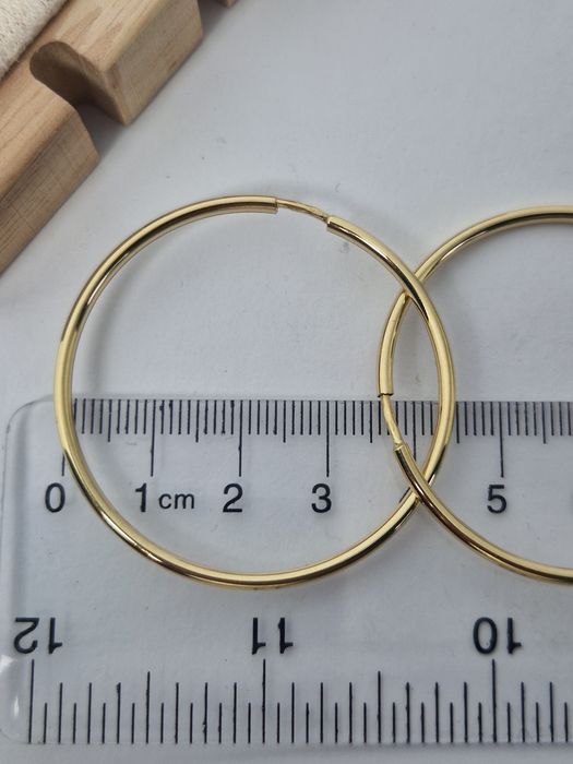 Złote kolczyki klasyczne koła szerokość 45 mm