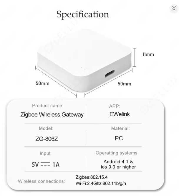 шлюз ZigBee 3.0 для ewelink