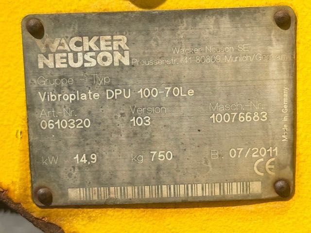 Wacker Neuson DPU 100-70 LES ZAGESZCZARKA 750 KG do remontu