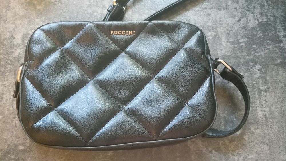 Torebka Puccini czarna z długim paskiem