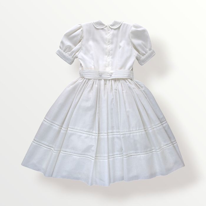 Vestido branco pérola clássico de menina (comunhão)