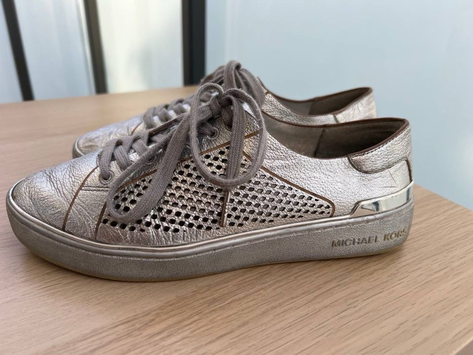 Buty damskie Michael Kors skórzane srebrne rozmiar 39
