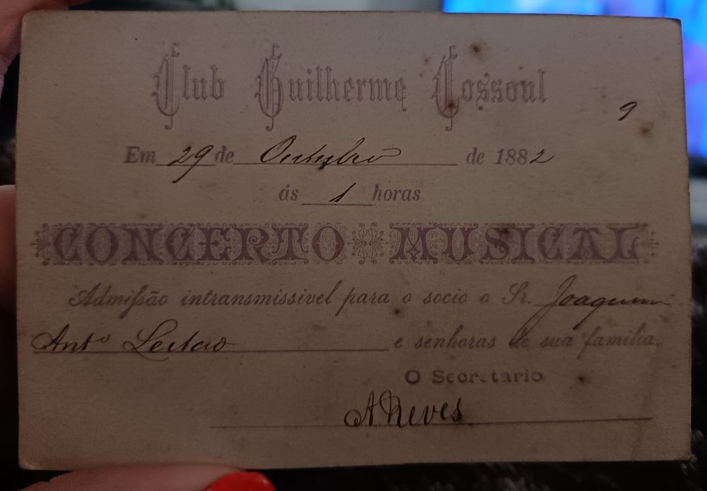 Bilhete concerto vintage