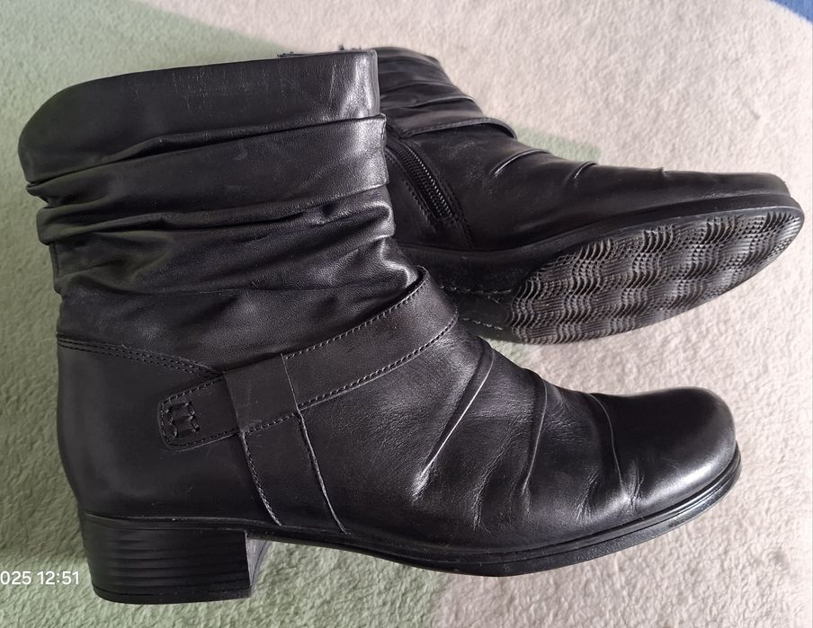 Skórzane, lekko ocieplane botki Gabor