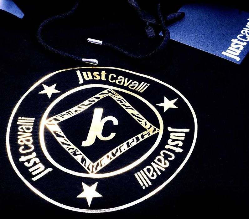 Just Roberto Cavalli bluza z kapturem L czarna Italy amiri dsquared2