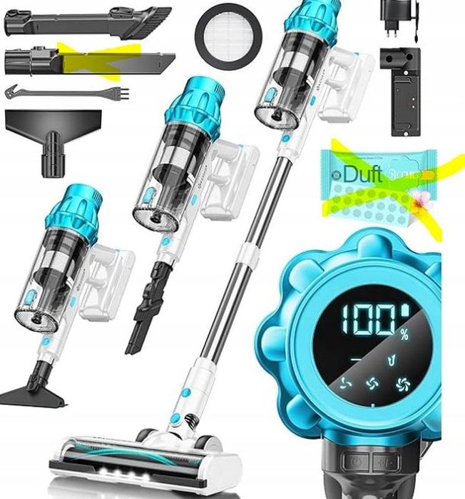 Odkurzacz bezprzewodowy Kesser do 70 minut pracy i cichy akumulator