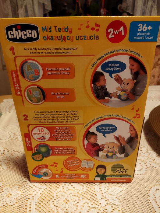 Chicco miś okazujący uczucia Zabawka edukacyjna polski