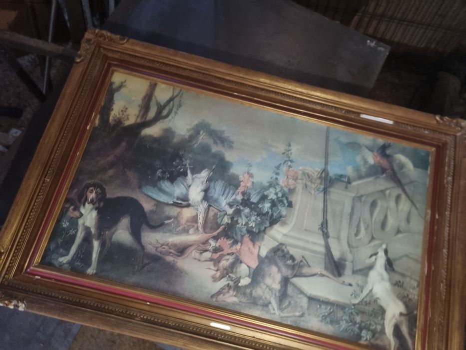 Quadro "Regresso à Caça" de I. BAPTISTE OUDRY