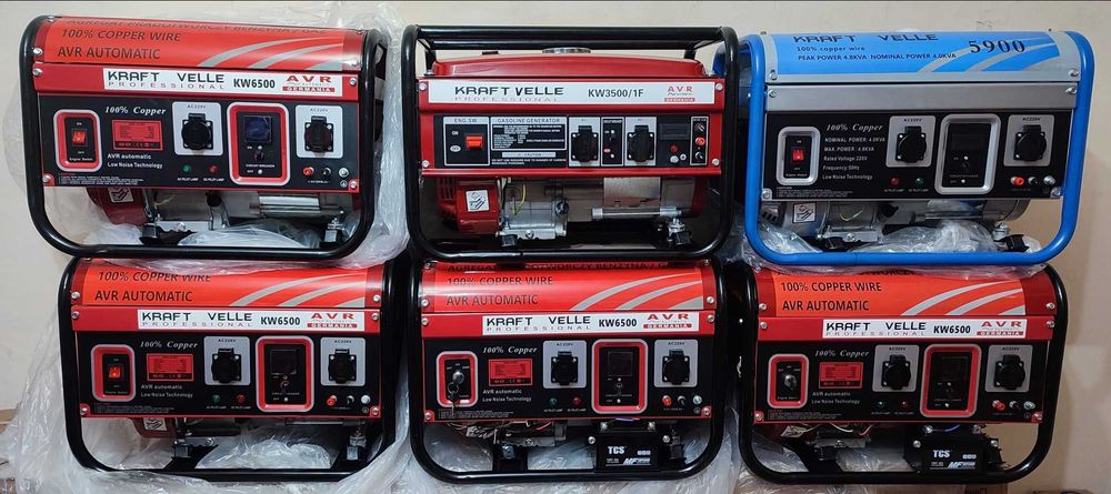 KRAFVTELE KW6500 генератор бензиновий газовий Инвертор 4800wat Польща