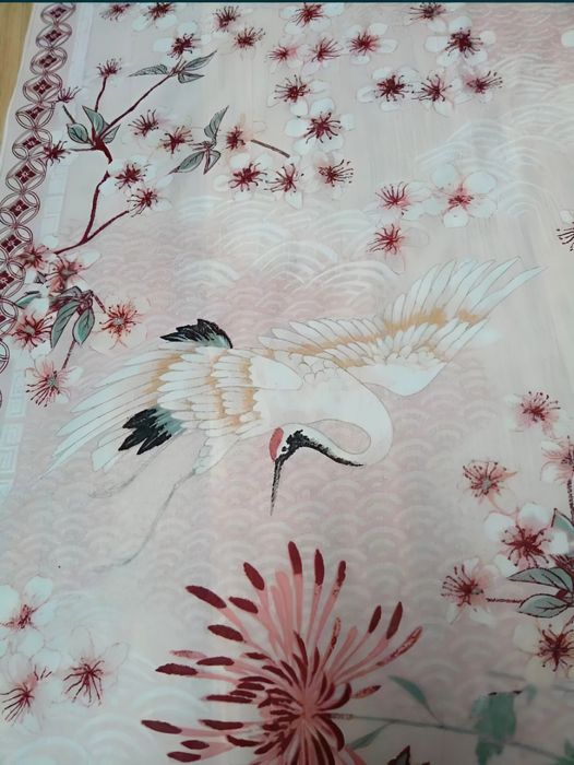 OVS Сакура Журавли Японский Мотив Большая Шаль палантин платок накидка