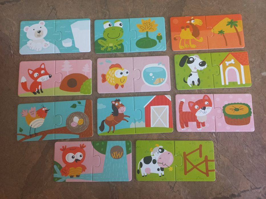 Пазли Тварини та їхні будиночки DODO 24 елементи