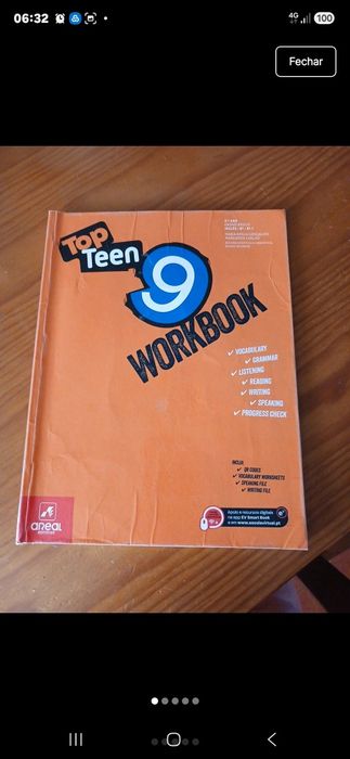 Caderno atividades ingles, top teen 9, muito bom estado.