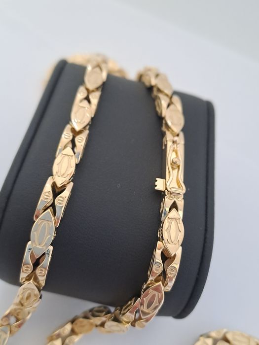 Złoty łańcuszek splot CARTIER 585 Nowy