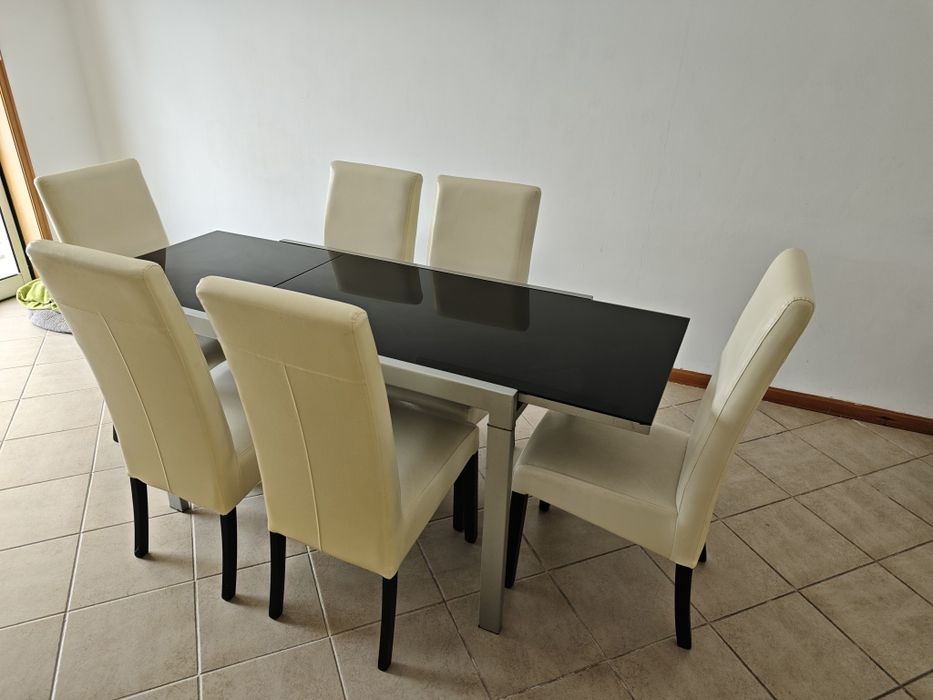 Mesa de vidro temperado 6-8 pessoas 180x65