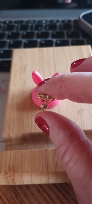 Серьги гвоздики  585 * с бриллиантами  и жёлтым  цытрином