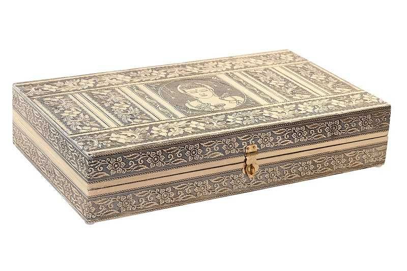 Guarda Joias de Metal Dourado - 38X20X8cm By Arcoazul