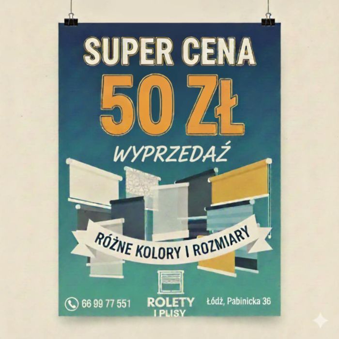 Rolety Plisy w super cenie 50 szt