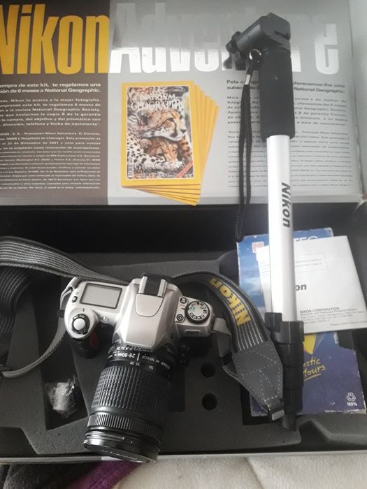 Camera Nikon F65 vintage+objetiva Nikon +mono tripe, coleção