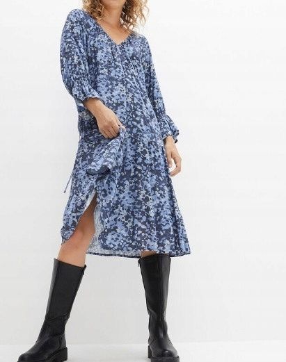 B.P.C sukienka indygo niebieska moro r.38