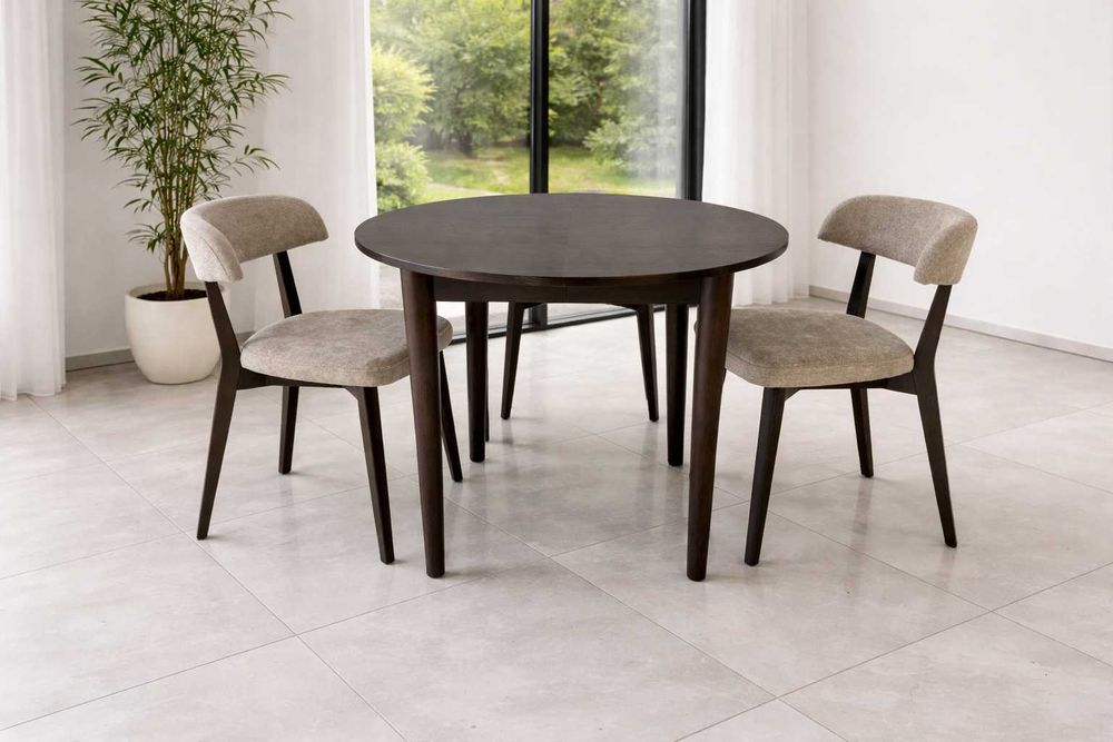 Personalizacja Pod Klienta / Stół Dębowy / Krzesła Dębowe / Tapicerowane / Stół Okrągły Rozkładany