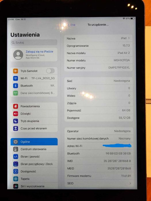 Apple Ipad Air2 64GB - stan idealny