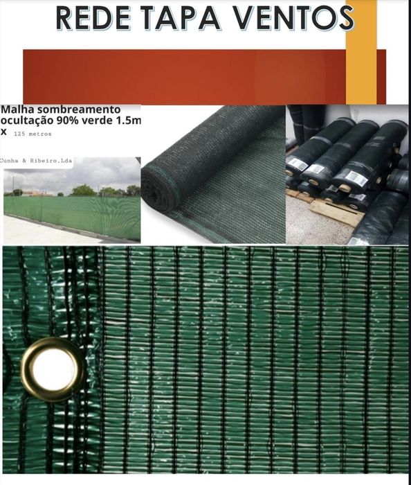 Tela de Solo para: Vedações, Jardim e Rega Tapa Ventos Rede Sombra