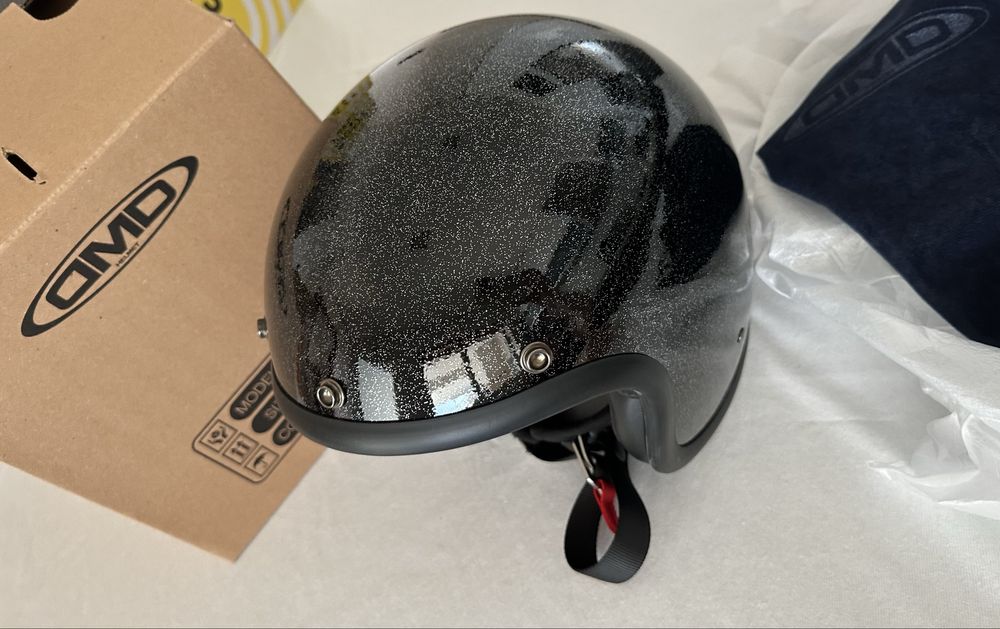Capacete Aberto DMD Retro Vintage Glitter Black XL NOVO