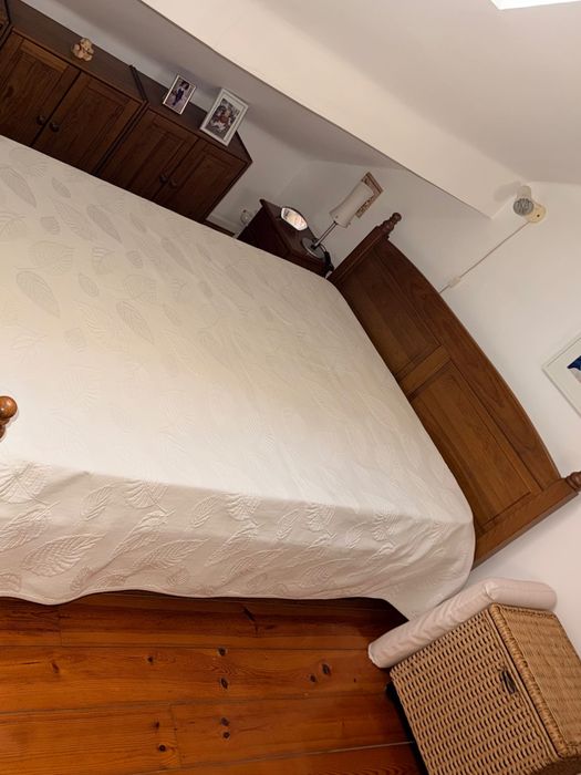 Cama casal pinho mel maciço
