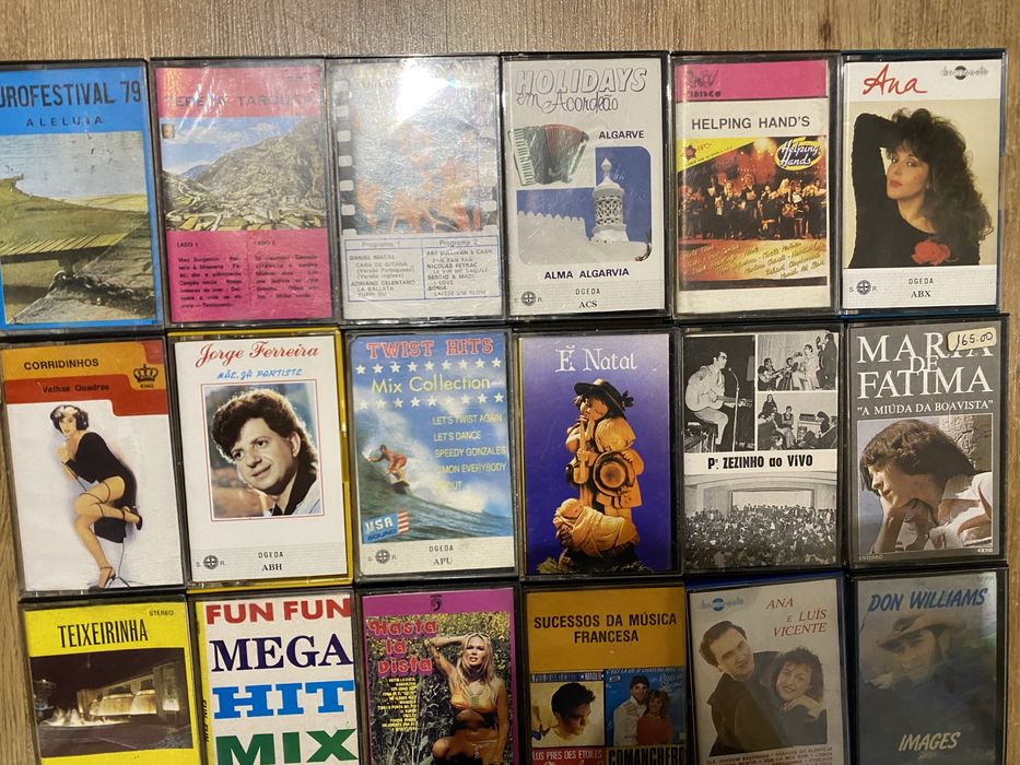 Lote de 53 cassetes originais música portuguesa e outras