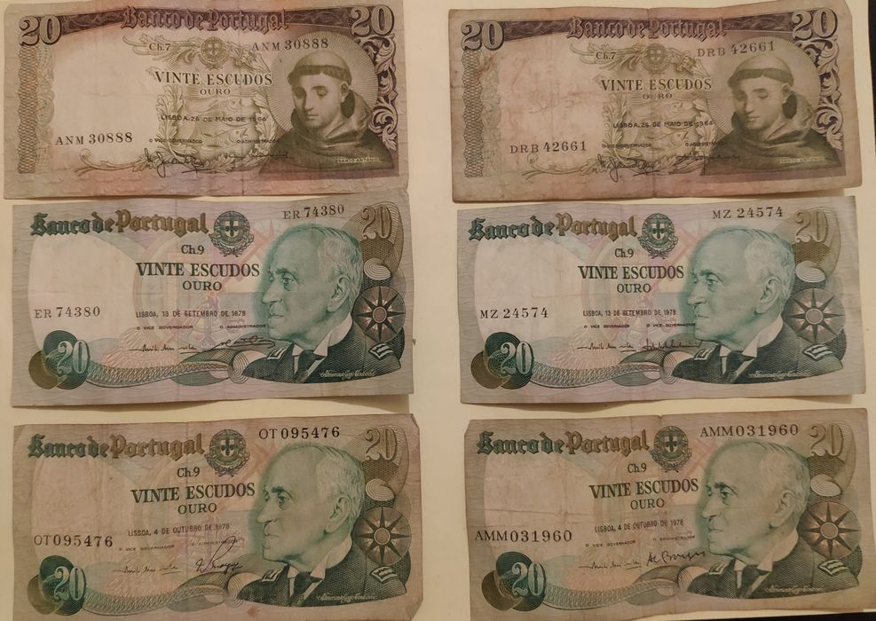 Moedas e notas antigas