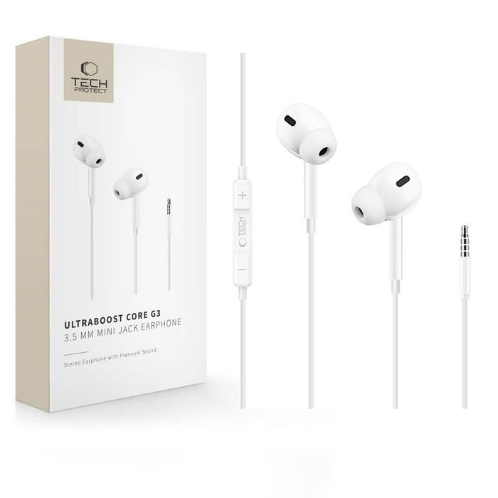 Tech-Protect UltraBoost Mini jack earphone core G3 white