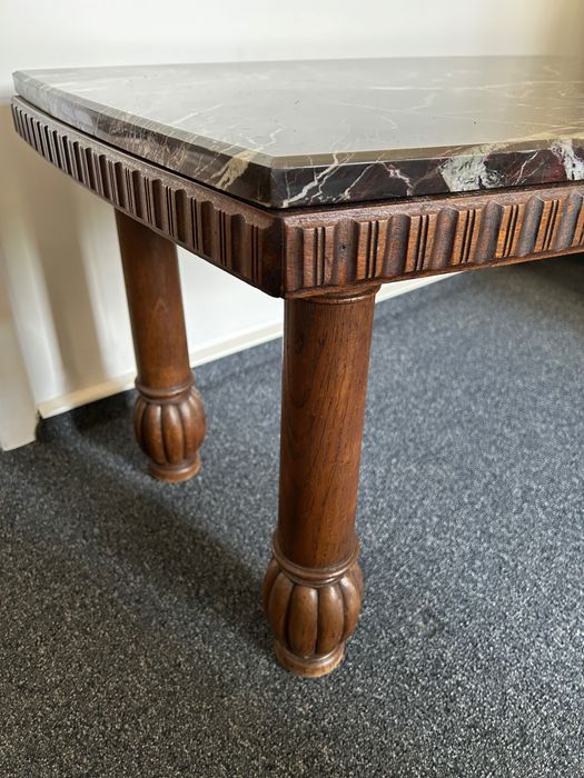 Ława stolik kawowy marmur drewno vintage