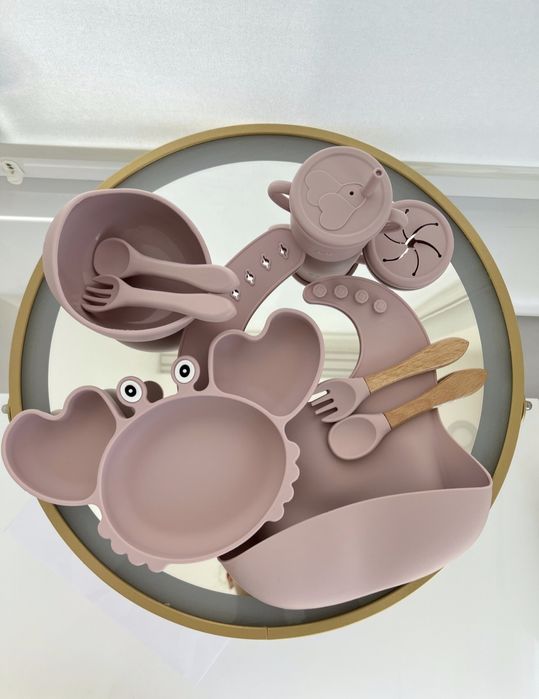 Набір дитячого силіконового посуду Краб