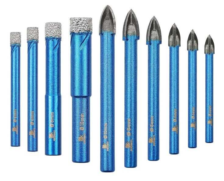 Otwornice/wiertła do gresu 10 sztuk BRSCHNITT