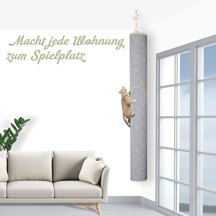 Ścianka wspinaczkowa dla dużych kotów, sufitowy drapak 230cm