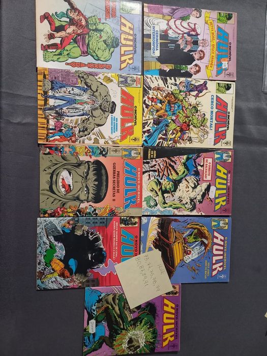 Várias BD, Teia Aranha, fantasma, Hulk, homem Aranha, capitão América