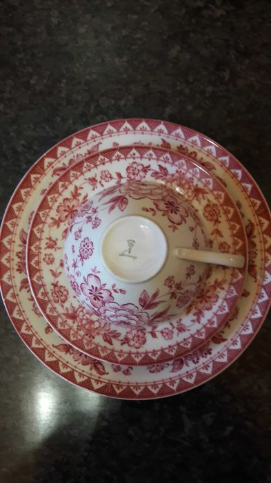 Чайная пара тарелка чайник заварник сливочник сервиз Германия винтаж