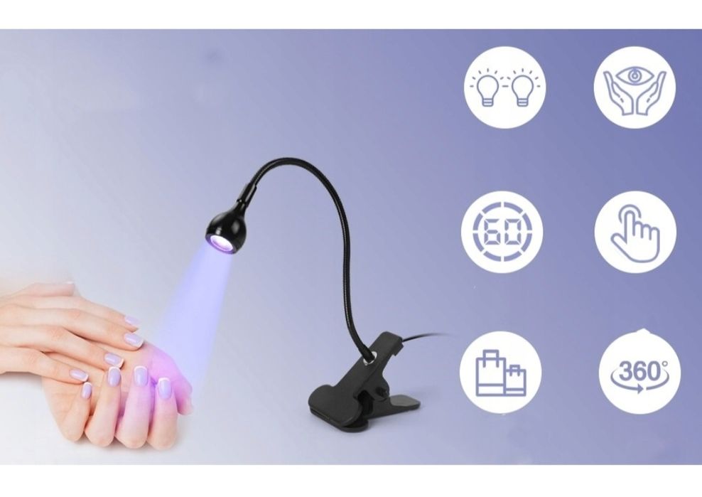 Mini lampa UV zaciskowa